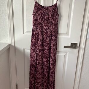Wild Fable Floral Midi Dress XS Pink Flowy Spaghetti Strap Pockets